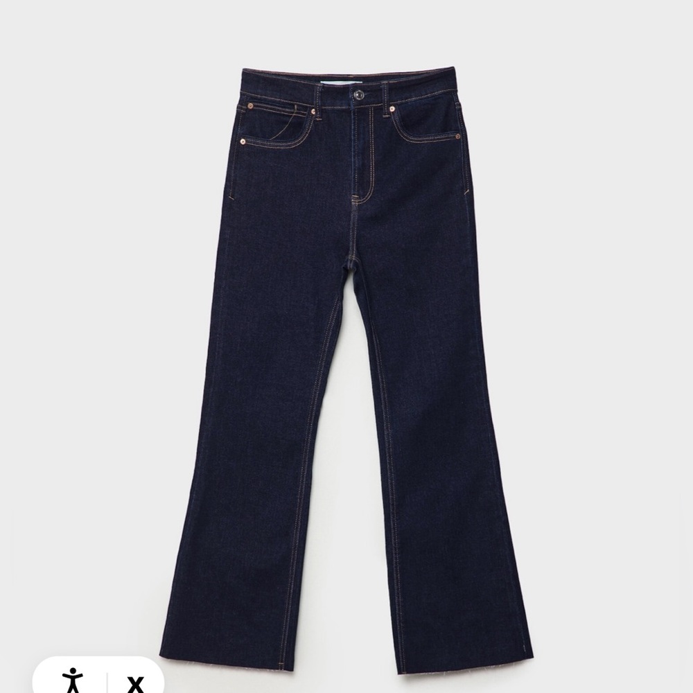 Cropped flare denim jeans